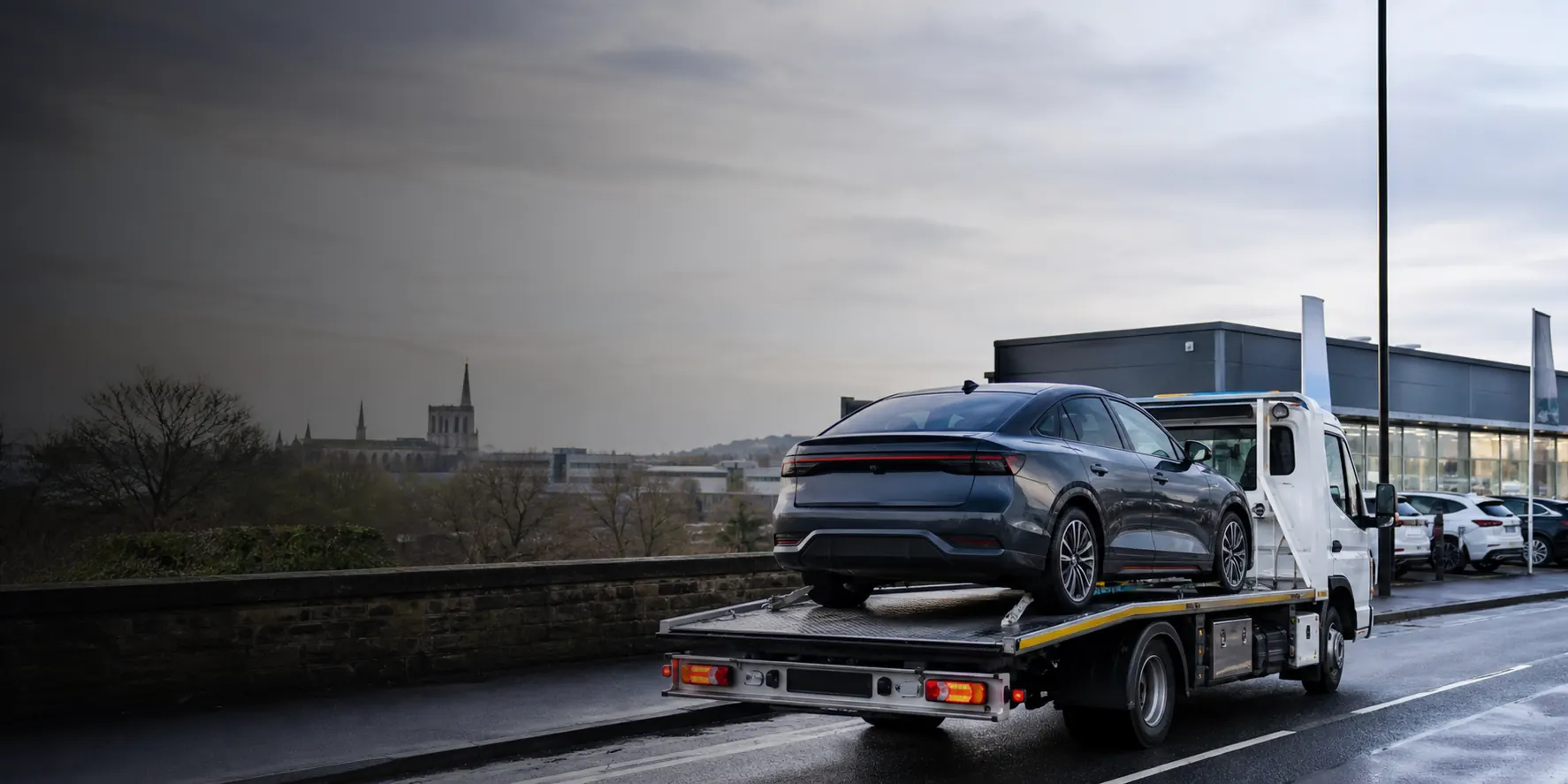 Car transporter for Derby vehicle transport