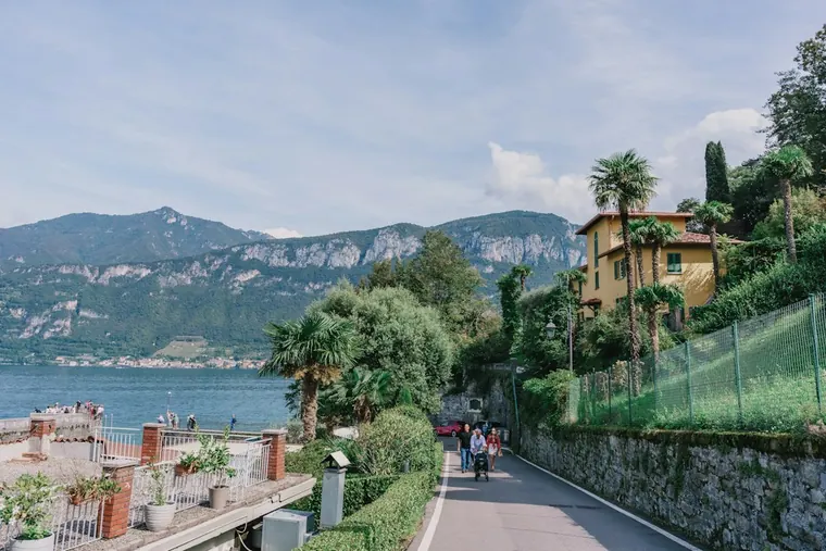 Lakeside road at Lake Como, Italy